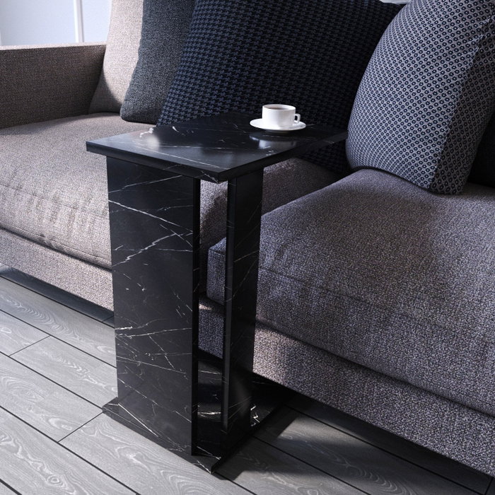 Hanah Home Pasific C Mesa Auxiliar Blanco y Negro 30x61x43 cm